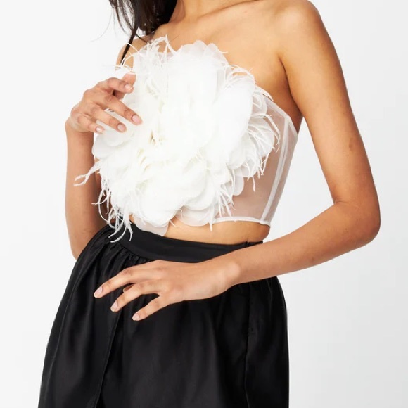 Par violet white floral top - Picture 2 of 2